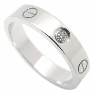 CARTIER Authentic 18k Silver Diamond Love Ring